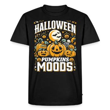 HALLOWEEN PUMPKIN MOODS Funny Halloween - Men's Premium Organic T-Shirt - black - Front - Nico (187cm)