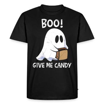 Costume d’Halloween pour enfants BOO ! GIVE ME CANDY Drôle - T-shirt Premium bio Homme - noir - Devant - Nico (187cm)