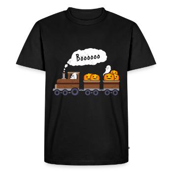 Costume d’Halloween Enfants BOOOOO Drôle Train - T-shirt Premium bio Homme - noir - Devant - Nico (187cm)