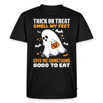 Halloween TRICK OR TREAT SMELL MY FEET Funny - Men's Premium Organic T-Shirt - black - Front - Nico (187cm)