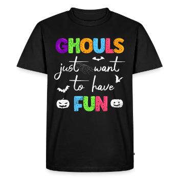 LES GOULES DE LA FÊTE D’HALLOWEEN VEULENT JUSTE S’AMUSER - T-shirt Premium bio Homme - noir - Devant - Nico (187cm)