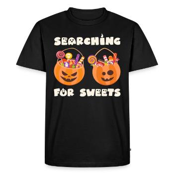 Fête d’Halloween À LA RECHERCHE DE BONBONS Halloween - T-shirt Premium bio Homme - noir - Devant - Nico (187cm)