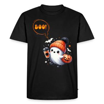 Halloween Costume Kids BOOO Funny Girl - Men's Premium Organic T-Shirt - black - Front - Nico (187cm)