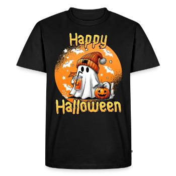 HAPPY HALLOWEEN Funny Kids Halloween - Men's Premium Organic T-Shirt - black - Front - Nico (187cm)