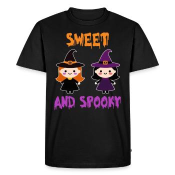 Halloween Enfants DOUX ET EFFRAYANT Halloween - T-shirt Premium bio Homme - noir - Devant - Nico (187cm)