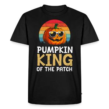 Halloween Costume PUMPKIN KING OF THE PATCH - Men's Premium Organic T-Shirt - black - Front - Nico (187cm)