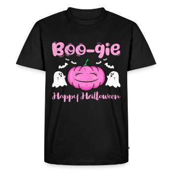 Halloween Party BOO-GIE HAPPY HALLOWEEN Horror - Men's Premium Organic T-Shirt - black - Front - Nico (187cm)