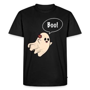 Costume d’Halloween Enfants BOO ! Drôle de fantôme - T-shirt Premium bio Homme - noir - Devant - Nico (187cm)