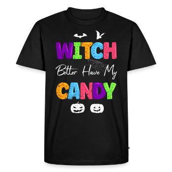 Halloween Costume Kids WITCH BETTER HAVE MY CANDY - Men's Premium Organic T-Shirt - black - Front - Nico (187cm)