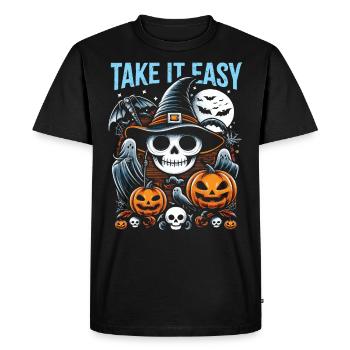 Halloween Costume Kids TAKE IT EASY Fun - Men's Premium Organic T-Shirt - black - Front - Nico (187cm)