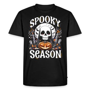 Halloween Costume Kids SPOOKY SEASON FAN Funny - Men's Premium Organic T-Shirt - black - Front - Nico (187cm)