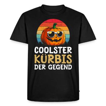 Halloween COOLEST PUMPKIN IN THE AREA Fun - Men's Premium Organic T-Shirt - black - Front - Nico (187cm)
