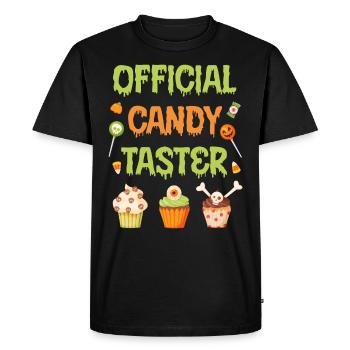 Halloween DÉGUSTATEUR OFFICIEL DE BONBONS Drôle Halloween - T-shirt Premium bio Homme - noir - Devant - Nico (187cm)