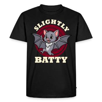 Fête d’Halloween LÉGÈREMENT BATTY Funny Girl - T-shirt Premium bio Homme - noir - Devant - Nico (187cm)