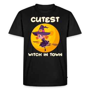 Costume d’Halloween SORCIÈRE LA PLUS MIGNONNE DE LA VILLE Drôle - T-shirt Premium bio Homme - noir - Devant - Nico (187cm)