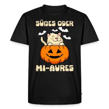 Halloween Costume Cat Fan SWEET OR MI-AURES - Men's Premium Organic T-Shirt - black - Front - Nico (187cm)