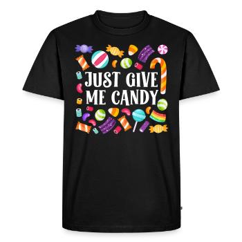 Halloween Enfants JUST GIVE ME CANDY Fun - T-shirt Premium bio Homme - noir - Devant - Nico (187cm)