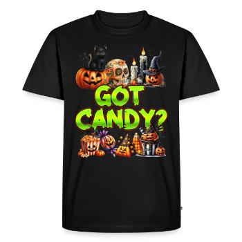 Les enfants de la fête d’Halloween VOUS AVEZ DES BONBONS ? Amusement - T-shirt Premium bio Homme - noir - Devant - Nico (187cm)