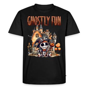 Fête d’Halloween Enfants FANTOMATIQUE FUN Drôle - T-shirt Premium bio Homme - noir - Devant - Nico (187cm)