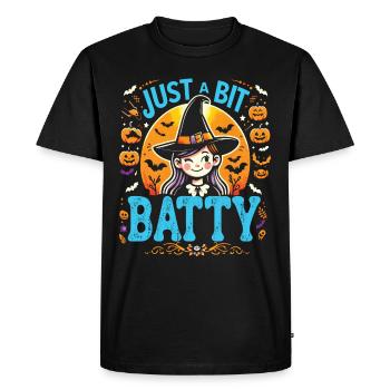 Halloween Costume JUST A BIT BATTY Halloween - T-shirt Premium bio Homme - noir - Devant - Nico (187cm)