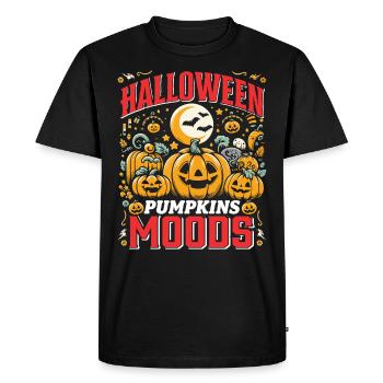 HALLOWEEN PUMPKIN MOODS Funny Halloween - Men's Premium Organic T-Shirt - black - Front - Nico (187cm)