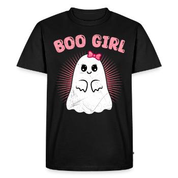 Halloween Costume Kids BOO GIRL Funny - Men's Premium Organic T-Shirt - black - Front - Nico (187cm)