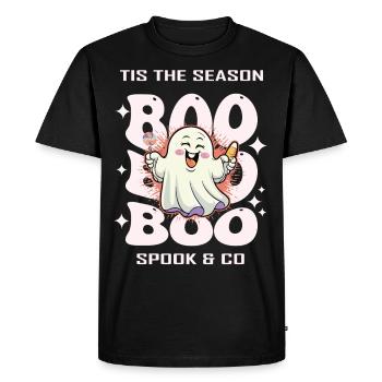 Fantôme d’Halloween - T-shirt Premium bio Homme - noir - Devant - Nico (187cm)