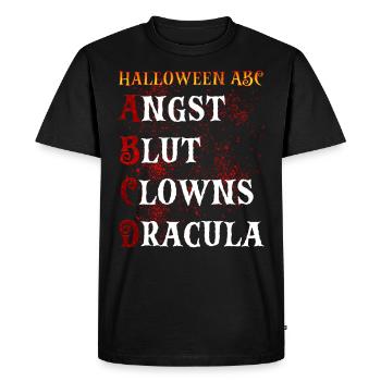 Halloween ABC ANGOISSE SANG CLOWNS DRACULA Drôle - T-shirt Premium bio Homme - noir - Devant - Nico (187cm)