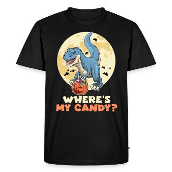 Happy Halloween WHERE'S MY CANDY? Funny Kids - Men's Premium Organic T-Shirt - black - Front - Nico (187cm)