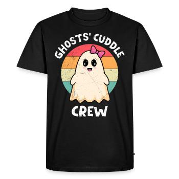 Halloween Party GHOST'S CUDDLE CREW Ghost - Men's Premium Organic T-Shirt - black - Front - Nico (187cm)