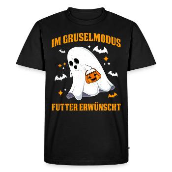 Halloween EN MODE EFFRAYANT NOURRITURE DÉSIRÉE - T-shirt Premium bio Homme - noir - Devant - Nico (187cm)