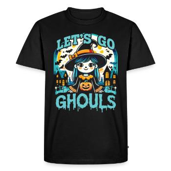 Halloween Costume Girl LET'S GO GHOULS Funny - Men's Premium Organic T-Shirt - black - Front - Nico (187cm)