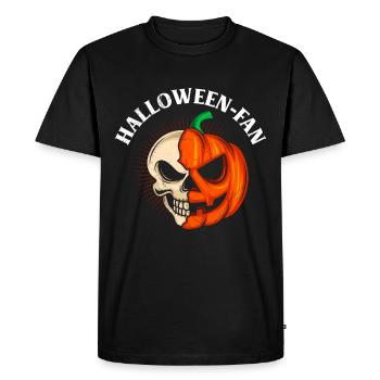 HALLOWEEN FAN Spooky Pumpkin Halloween Costume - Men's Premium Organic T-Shirt - black - Front - Nico (187cm)