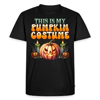 Halloween THIS IS MY PUMPKIN COSTUME Kids - Men's Premium Organic T-Shirt - black - Front - Nico (187cm)