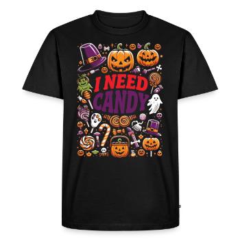 Costume d’Halloween Enfants J’AI BESOIN DE BONBONS DRÔLE - T-shirt Premium bio Homme - noir - Devant - Nico (187cm)