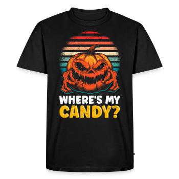 Costume d’Halloween Enfants OÙ SONT MES BONBONS ? Horreur - T-shirt Premium bio Homme - noir - Devant - Nico (187cm)