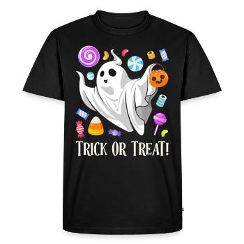 Halloween Kids TRICK OR TREAT Fun Party - Men's Premium Organic T-Shirt - black - Front - Nico (187cm)