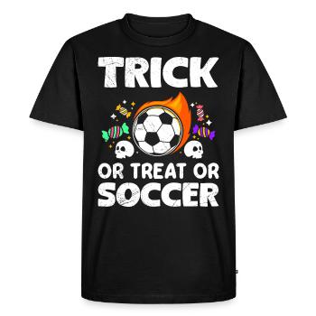 Halloween Party TRICK OR TREAT OR SOCCER Kids - Men's Premium Organic T-Shirt - black - Front - Nico (187cm)
