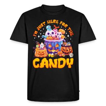 Fête d’Halloween JE SUIS ICI POUR LES BONBONS Drôle - T-shirt Premium bio Homme - noir - Devant - Nico (187cm)