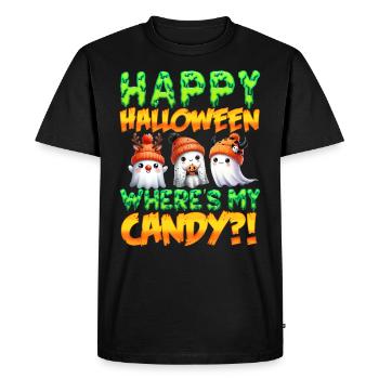 Happy Halloween WHERE'S MY CANDY? Funny Kids - Men's Premium Organic T-Shirt - black - Front - Nico (187cm)