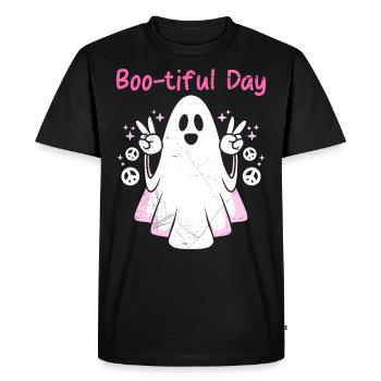 Halloween BOO-tiful DAY Drôle Fille Heureux - T-shirt Premium bio Homme - noir - Devant - Nico (187cm)