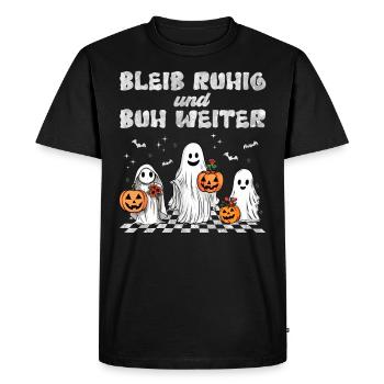 Halloween Kids KEEP CALM AND KEEP BUH - Men's Premium Organic T-Shirt - black - Front - Nico (187cm)