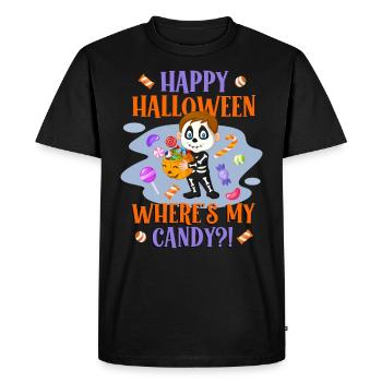 Happy Halloween WHERE'S MY CANDY? Funny Kids - Men's Premium Organic T-Shirt - black - Front - Nico (187cm)