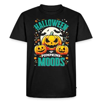 HALLOWEEN PUMPKIN MOODS Funny Halloween - Men's Premium Organic T-Shirt - black - Front - Nico (187cm)