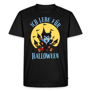 Halloween Fan I LIVE FOR HALLOWEEN Funny - Men's Premium Organic T-Shirt - black - Front - Nico (187cm)