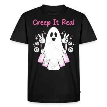Halloween Costume Kids CREEP IT REAL Funny - Men's Premium Organic T-Shirt - black - Front - Nico (187cm)