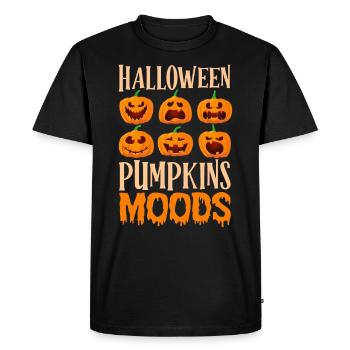 HALLOWEEN PUMPKIN MOODS Funny Halloween - Men's Premium Organic T-Shirt - black - Front - Nico (187cm)