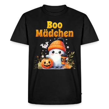 Halloween Costume Kids BOO GIRL Funny - Men's Premium Organic T-Shirt - black - Front - Nico (187cm)