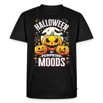HALLOWEEN PUMPKIN MOODS Funny Halloween - Men's Premium Organic T-Shirt - black - Front - Nico (187cm)