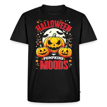HALLOWEEN PUMPKIN MOODS Funny Halloween - Men's Premium Organic T-Shirt - black - Front - Nico (187cm)